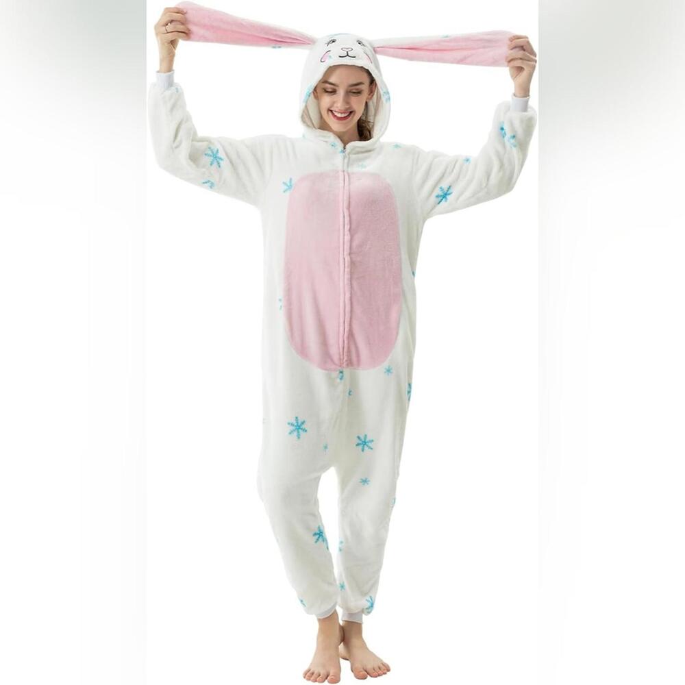 NWT EJsoyo Adult Onesie Bunny Sleepwear Pajamas Cosplay Unisex, XL